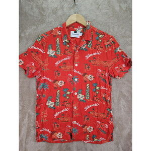 Topman Hawaiian Shirt Vibrant All-over Hawaii Tropical Print Men's Size XS